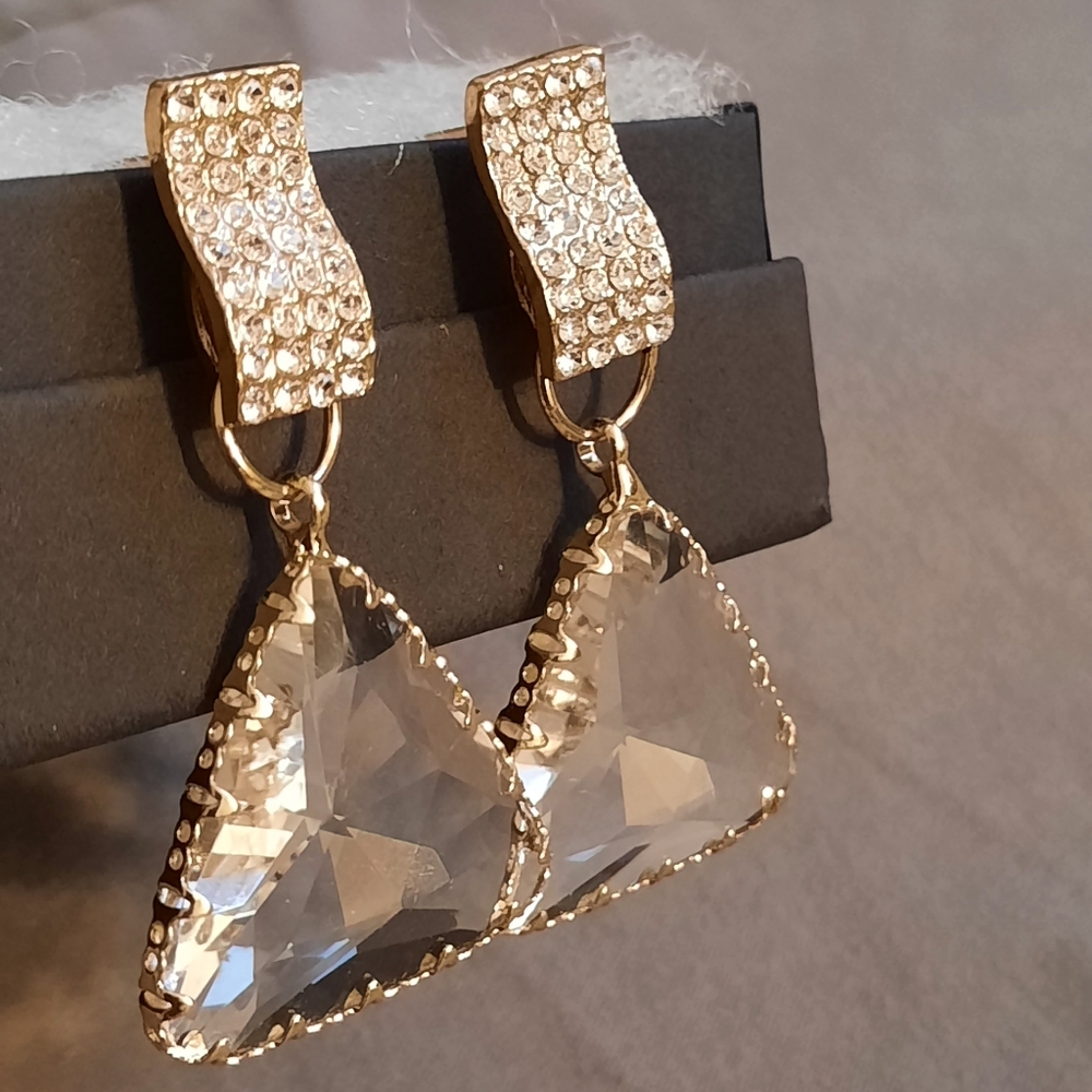 Crystal Clear Bold Statement Earrings .925